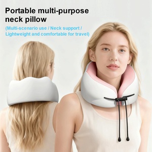 Oreiller de voyage en forme de U pour avion avec masque pour les yeux, rembourrage en mousse à mémoire de forme, oreiller pour la tête et le cou, doux et confortable - Product Image 3
