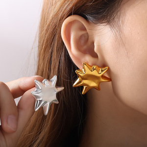 Star Shape <b>Stud</b> <b>Earrings</b> Zinc Alloy Stainless Steel Post Gold <b>Silver</b> Plated Fashion Jewelry Gift for Women - Product Image 4