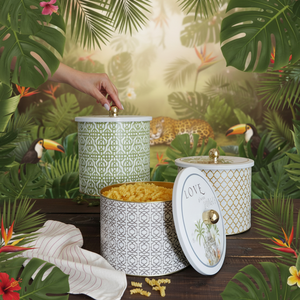 Juego de botes de hojalata redondos de metal Dia 175 mm ( 3 uds) Selva tropical-Un exuberante paraíso de naturaleza y Vida Silvestre Diseño Forrest - Product Image 3