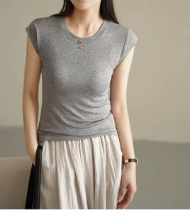 Tencel Flutter Short Sleeve <strong>TShirt</strong>, Summer Casual Top for Women - Product Image 3