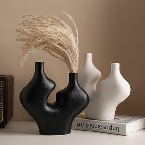 Vaso in Ceramica Vintage Texturizzato, Vaso Decorativo per Fiori, Centrotavola per Arredamento Casa, Vaso in Ceramica Rustico Moderno - Product Image 4