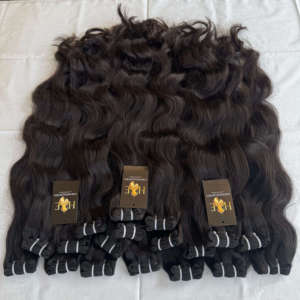 Proveedores de cabello ondulado liso virgen crudo de alta calidad, proveedor de cabello humano natural de visón vendedores de cabello crudo negro natural en India - Product Image 1