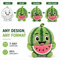 2027 OEM ODM Fabricant de jouets en peluche personnalisés, conception de personnage mascotte pastèque, logo personnalisé, animal en peluche, cadeau promotionnel