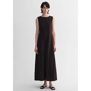 Vestido Blanco de Seda de Morera sin Mangas con Cuello Redondo y Pliegues Oblicuos en Línea A - Product Image 5