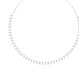 Collier classique en or rose avec diamant de laboratoire, bijoux élégants et raffinés pour femmes, idéal pour mariage, anniversaire, usage quotidien, cadeau - Product Image 2