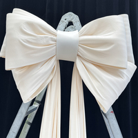 O-SUJZ001 coutumes noël arcs décoratifs fait à la main tissu papillon noeud or vert géant noeud noeud pour vitrine vitrine