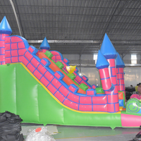 Château Gonflable Commercial avec Toboggan, Tour d'Escalade, Escaliers, Maison de Rebond pour Enfants, Toboggan Aquatique, Trampoline en PVC Robuste pour Parc Public