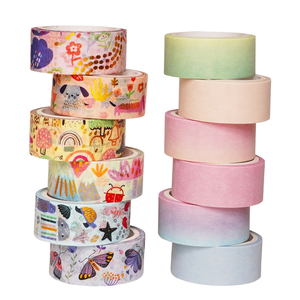 Cinta adhesiva acrílica decorativa creativa DIY de 5 m, de una sola cara, activada por agua, de 30 mm, con diseño lindo para álbumes de recortes, rollo individual - Product Image 2