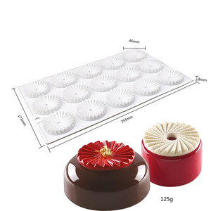 Silicone Cake Mold 15 Cavity Round Flower Shape For Chocolate Cake Decoration Baking Utensils - Product Image 2