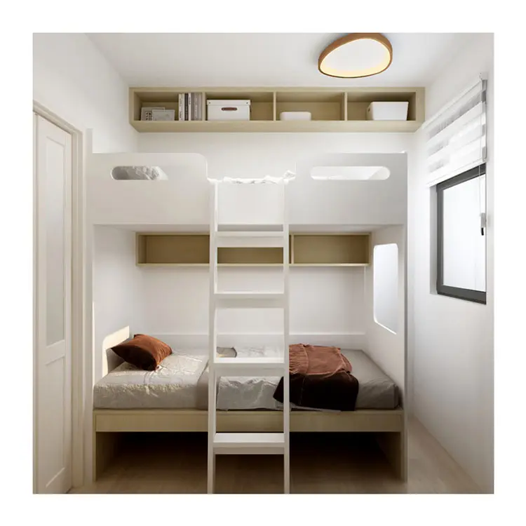 Luxe Moderne Slaapkamer Meubels Houten Opslag Dubbeldekker Bed Met Glijbaan Slaapkamer Set Kinderbed