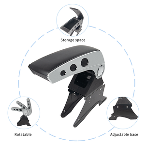 Reposabrazos Universal Estable para Coche, Base Metálica Reforzada, Altura Ajustable, para Consola Central - Product Image 3