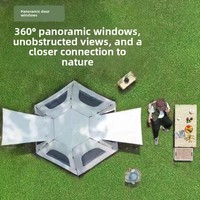 Tente yourte hexagonale pliable et portable pour l'extérieur, ensemble d'équipement de camping en tissu Oxford épaissi, imperméable, 1000-1500 mm, quatre saisons