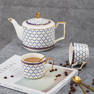 Wholesale Restaurant <strong>Antique</strong> Modern Fine Exquisite Bone China <strong>Tea</strong> <strong>Set</strong> with <strong>Tea</strong> Pot and Tray - Product Image 3