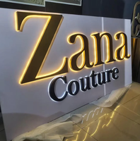 Enseigne lumineuse LED personnalisée en métal, enseigne lumineuse 3D, lettres en acrylique pour la publicité des magasins, logo