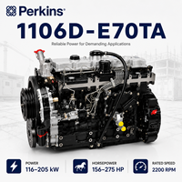 Moteur diesel Perkinns 1106D-E70TA 116-205KW 7L 6 cylindres, moteur industriel pour machines de construction et industrielles
