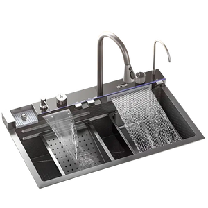 Gran Descuento <span class=keywords><strong>Fregadero</strong></span> <span class=keywords><strong>de</strong></span> <span class=keywords><strong>Cocina</strong></span> Individual Multifunción <span class=keywords><strong>de</strong></span> Acero Inoxidable con Pantalla Digital LED, Cascada Inteligente y Bandeja <span class=keywords><strong>de</strong></span> Drenaje - Product Image 1