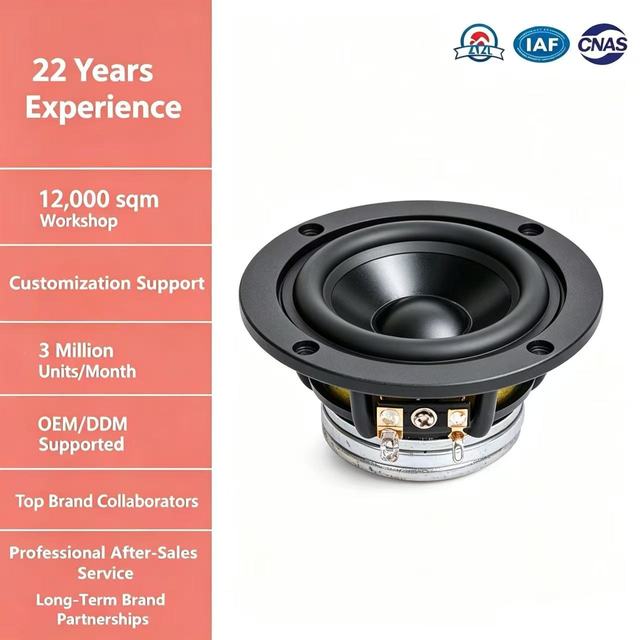 High Quality 30W HiFi Speaker Driver 3-Inch Rubber Surround Aluminum Cone Full-Range External Neodymium Magnet for Home Use 4