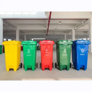 Tempat Sampah Plastik Pedal Kaki 120L Berkualitas Tinggi Tempat Sampah Plastik Wheelie Dust Bin