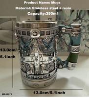 Tasse à café ou gobelet personnalisé créatif, souvenir de bateau de capitaine marin, vert aérien, avec Aigle américain et Ancre, pour fête ou usage quotidien