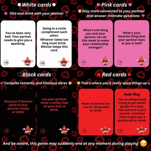 YY Jeu de cartes de dialogue pour couples, portable, écologique, durable, gaufré, à coins carrés, en anglais, 14+, jeu audacieux pour couples, fabriqué en Chine - Product Image 3