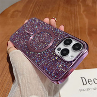 Coque Magnétique Scintillante à Paillettes Bling pour iPhone 17 Air 16 15 14 13 12 11 Pro Max Plus 17 Pro – Housse de Protection Plaquée