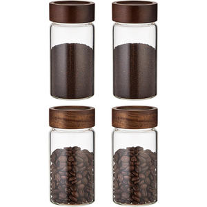 Accessoires de cuisine, bocaux à épices en verre borosilicate de qualité alimentaire avec couvercle en bois d'acacia hermétique - Product Image 3