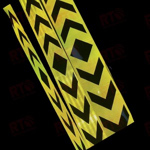 5cm * 90cm fluorescente amarillo negro reflectante flecha pegatina cinta autoadhesiva que brilla en la oscuridad pegatinas reflectantes para camión - Product Image 6