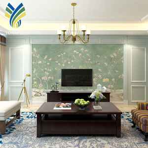 Murales de flores y pájaros antiestáticos a prueba de humedad con aislamiento térmico ignífugo personalizados modernos, decoración de pared <span class=keywords><strong>Interior</strong></span> en papel - Product Image 5