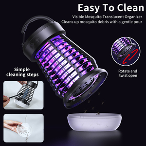 Zapper per Zanzare Bionico a Onde Luminose 360°, Delicato, Anti-Riflesso, Esclusivo, con Tecnologia Gathered Light Wave °   Rete Protettiva con Lampada Antizanzare e Luce da Campeggio - Product Image 6