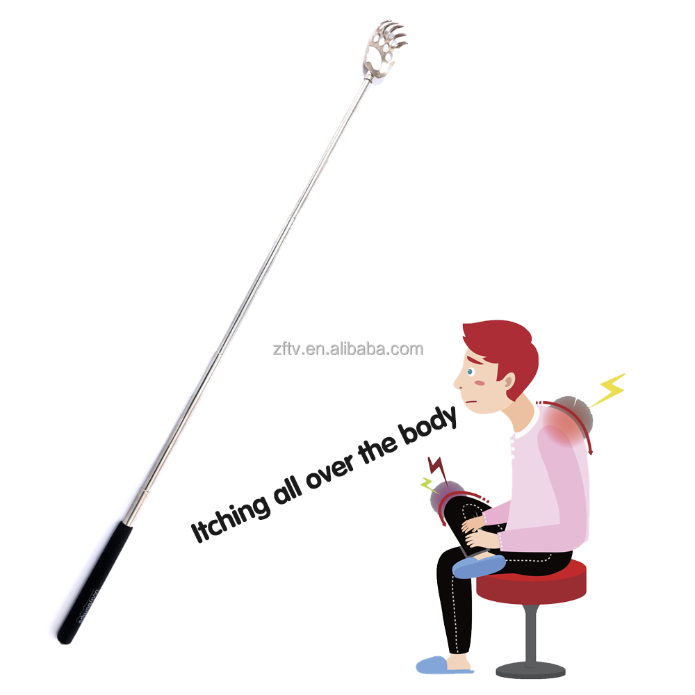 Распродажа, металлические портативные телескопические чесалки для спины с пвх ручкой, чесалка для спины, выдвижная чесалка для спины