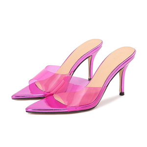 Sandalias de Verano Negras de PVC con Tacones Transparentes para Mujer - Product Image 2