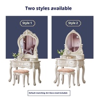 Table de maquillage de princesse de style français simple européen commode en bois sculpté meubles de chambre à coucher dressing