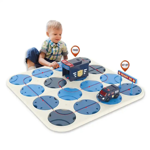 <span class=keywords><strong>Jeu</strong></span> <span class=keywords><strong>de</strong></span> Construction Éducatif DIY Labyrinthe Routier Logique 34 Pièces avec Voiture <span class=keywords><strong>de</strong></span> Police Électrique Son et Lumière pour Enfants - Product Image 1