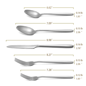 Low MOQ Forged Stainless Steel Matte Silver Cutlery <b>Set</b> Hot Sale in Europe Market 5 Pieces Flatware <b>Set</b> - Product Image 4