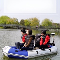 Bateaux de pêche gonflables en PVC 10 pieds Kayak pliable à rames Dinghy Kayak à plancher à lattes avec porte-canne et pompe à air