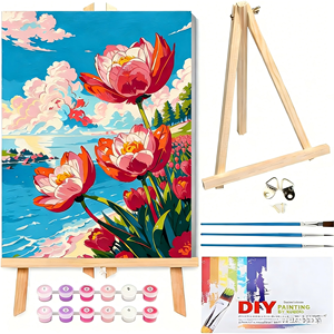 Lienzo de pintura al óleo de Arte de París personalizado hecho a mano para decoración del hogar DIY decoración de pared pintura números para niños adultos <span class=keywords><strong>acuarela</strong></span> Animal - Product Image 2