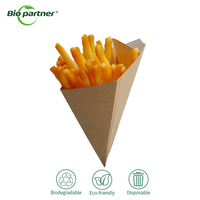 Emballage en carton jetable pour frites et chips de pommes de terre avec support pour sauce