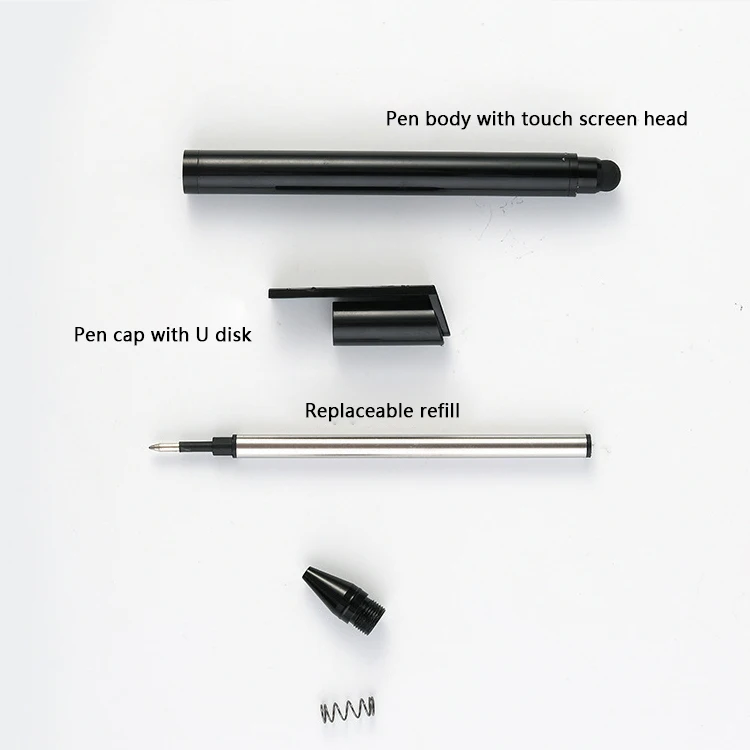 Custom Logo Ballpen USB Flash Drive Pendrive Ballpoint Pens Touch Screen Business/student Gift Pendrive