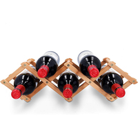 Porte-bouteilles à vin pliable en bois massif moderne pour 5 bouteilles et présentoir décoratif pour la maison, le mobilier, le comptoir de salle à manger