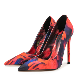 Escarpins à talons hauts fins à imprimés floraux, grande taille 47, pour femmes, multicolores, à talon aiguille, pour pieds larges, chaussures de soirée - Product Image 4