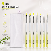 Nouvel ensemble professionnel de pinceaux pour nail art 2026 avec manche en acrylique dégradé, pinceau de précision en nylon pour la peinture et le design de vernis gel