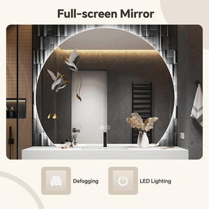 Mueble de Baño con Lavabo Individual de 36-92 Pulgadas, Muebles Modernos de Madera Sólida con Espejo Redondo Antivaho - Product Image 2