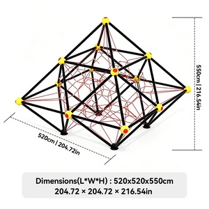 Filet <span class=keywords><strong>d</strong></span>'escalade pyramidal pour enfants, équipement de jeu extérieur, grimpeur omnidirectionnel <span class=keywords><strong>à</strong></span> 360°, corde en acier métallique pour les écoles et les parcs <span class=keywords><strong>d</strong></span>'attractions - Product Image 5