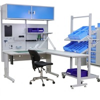 Banc de travail ESD personnalisé conçu pour la production et la réparation de circuits imprimés avec réglage en hauteur et design ergonomique