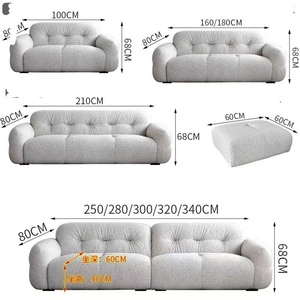 <span class=keywords><strong>Muebles</strong></span> Suaves, Sofá Moderno de Lujo, Color Crema, Elegante Juego de Sofás, Sofá de Chenilla y Terciopelo Asequible para Villa y Hotel - Product Image 6