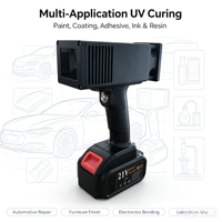 Lampe UV LED portable 365 nm pour inspection de peinture automobile, réparation de carrosserie, durcissement de mastic, vernis, adhésif et résine