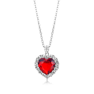 Colgante de Corazón de Circonio Azul Estilo Romántico Clásico Heart of the Ocean, Elegante Collar con Colgante de Joyería para Mujer con Estética Real - Product Image 2