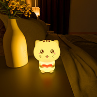 Lampe de nuit en silicone en forme de chat, LED rechargeable par USB, mignonne, pour enfants, bébés, chambre d'enfant, lampe de chevet, lumière de sommeil pour enfants