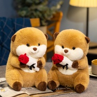 Peluche Otter Adorable et Mignonne, Cadeau de la Saint-Valentin, Rembourrage en Coton PP Ultra-Doux, 24cm, Doudou Unisexe, Cadeau Promotionnel