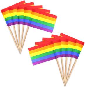Cure-dents arc-en-ciel de haute qualité, nouveaux, pour décorer les gâteaux et les cocktails lors de fêtes - Product Image 1